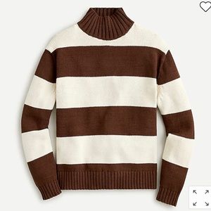 NWT JCrew Mockneck Rugby Stripe Sweater